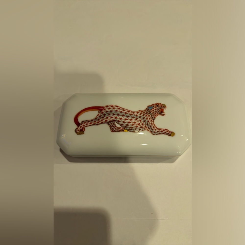 Herend Porcelain Leopard Box